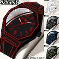 [ Unique Watches for Men] 1pc Fashion Unisex Creative Wrist Watch, Red Silicone Strap, Round Dial, Analog Quartz Watch, Student | Casual | Outdoor Must Have, Best Gift