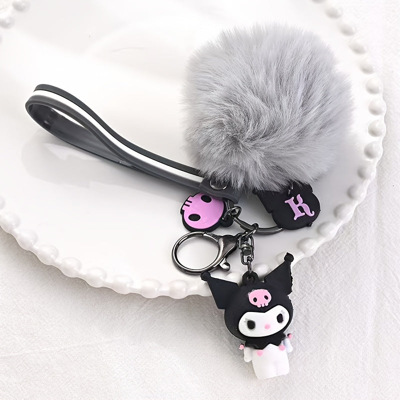 7pcs Sanrio Heltty Keychains, Soft Furball Cartoon Cute Cherry Blossom Series Keychains, Keychains, Backpack Pendants, Pendants, Car Keychains, Small Accessories Suitable For Women To Wear When Going Out, Halloween And Christmas Gifts