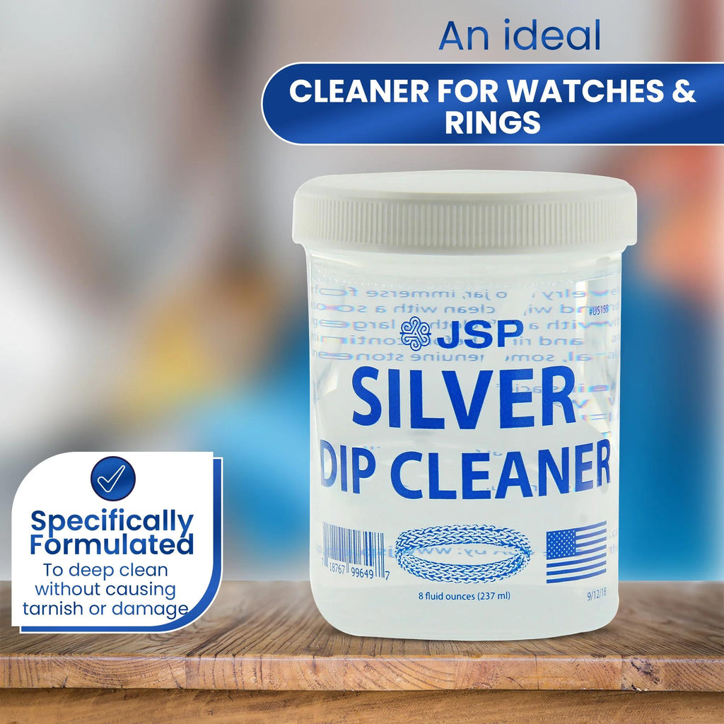 Sterling & Silver Dip Cleaner Tarnish Remover 925 Jewelry Cleaning Solution 8oz JSP