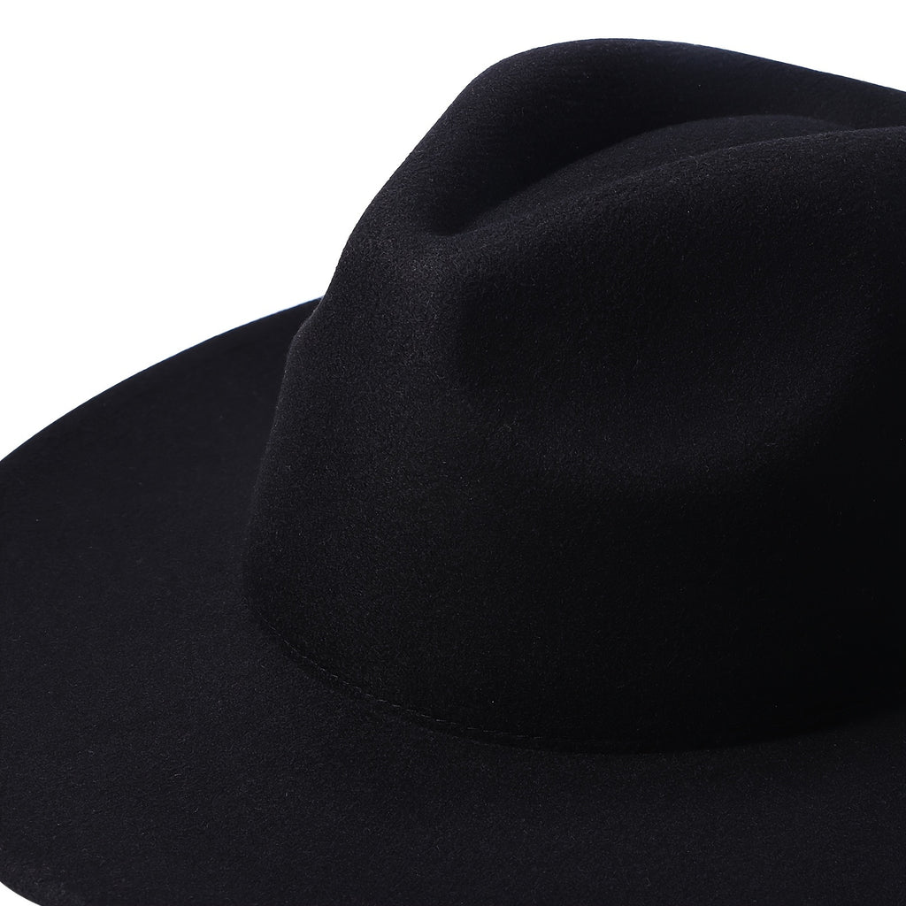 [Western Cowboy Hat] Classic Western Wide Brim Cowboy Cowgirl Felt Fedora Hat For Men Women Jazz Panama Cap Trilby