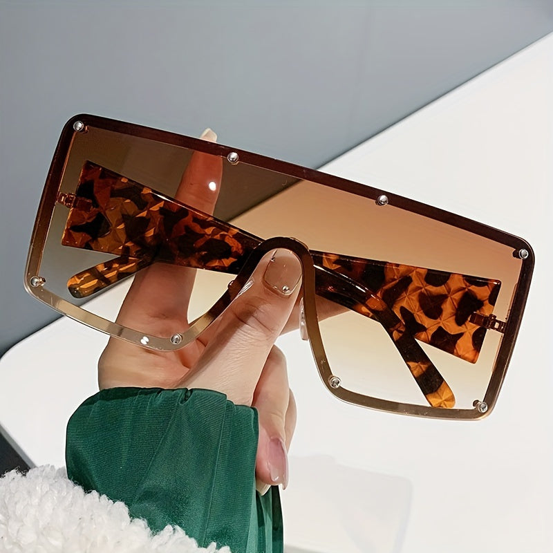 Women's Fashion Large Frame Glasses with Wide Brim- Rhinestone Edge Accent Perfect for,, And Casual Attire
