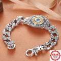 S925 925 Silvery Plated Men's bracelet, low allergy, rotating bracelet with nine palaces and eight trigrams, Men's birthday gift jewelry, Men's bangle, Father's Day gift, boys' gift, birthday gift, perfect gift for boys, very suitable for daily wear