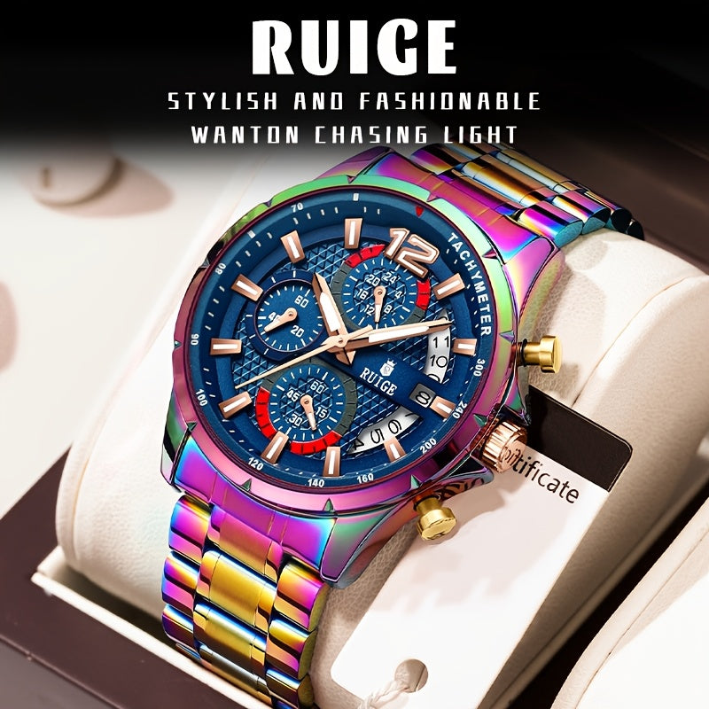RUIGE Trendy And Fashionable Quartz Women's Watch, Date Display with Fashionable Night Light Function, Trendy And Cool Design Appearance, Vibrant And Colorful Colors for Women's Party Gifts N3-3