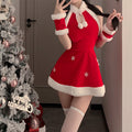 SD-6112 christmas cos uniform erotic lingerie velvet nightdress