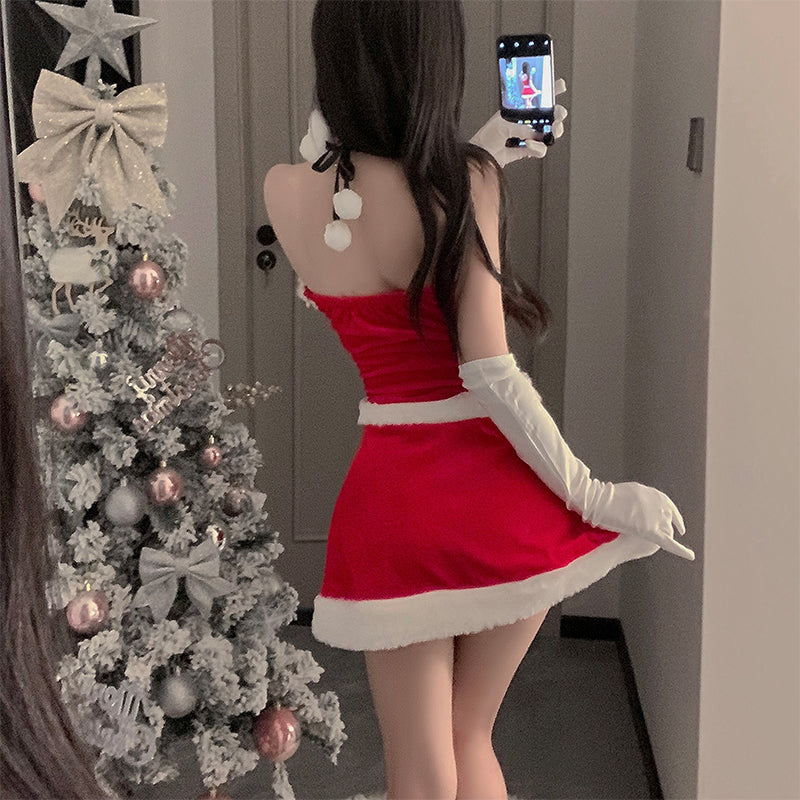 SD-6217 Christmas cute plush sexy suspenders sexy lingerie slim fit female uniform suit