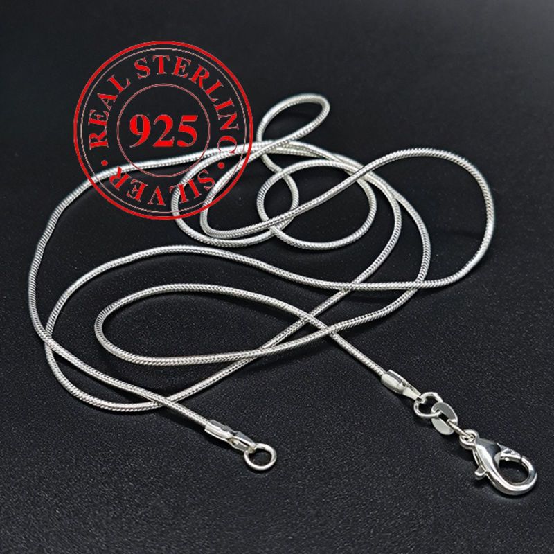 925 Sterling Silver Snake Bone Necklace, Hip-Hop Korean Style, Non-Plated Solid Chain for Parties and Music Festivals, Women'S Minimalist Jewelry Gift - 5pcs Set