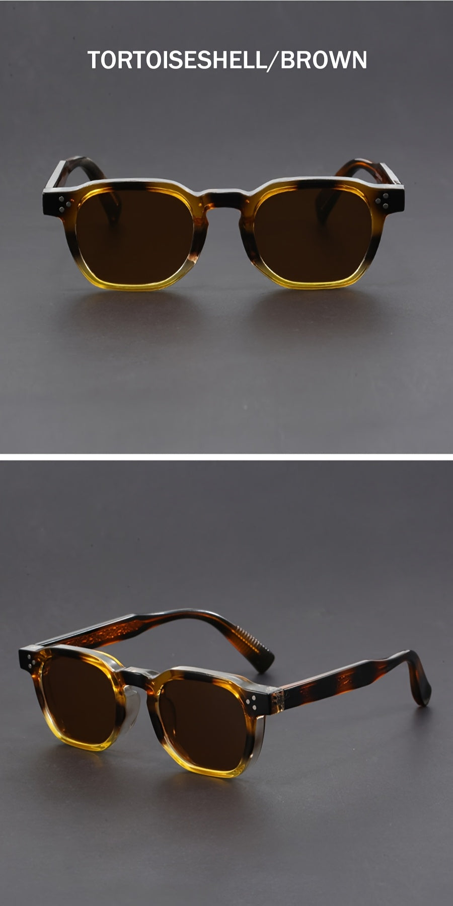 Fashionable Polygonal Full-frame AC Lens Men's Sunglasses -  Bohemian Style Fashionable Sunglasses, Suitable for Photography, Parties, Decorative Sunglasses - Ideal Gift, Casual Design