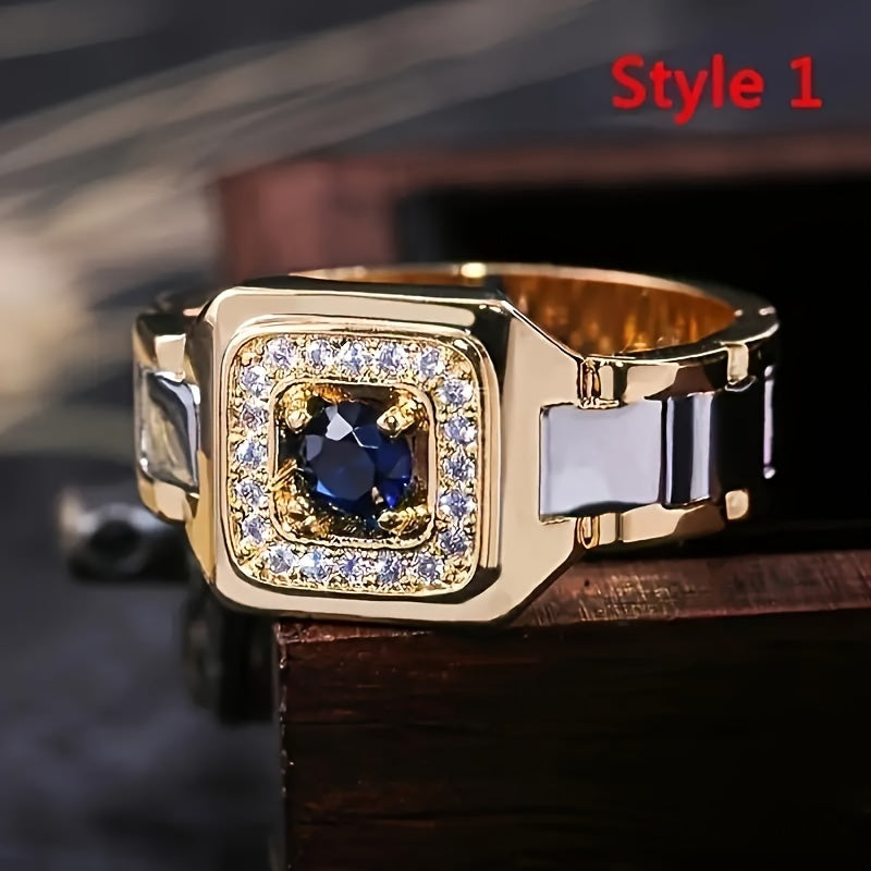 Set of 4 Luxury Men'S Fashionable And Commanding Business Rings, Jewelry Additions, Men'S Wedding And Engagement Rings, Premium Jewelry, Valentine'S Day Gift Set