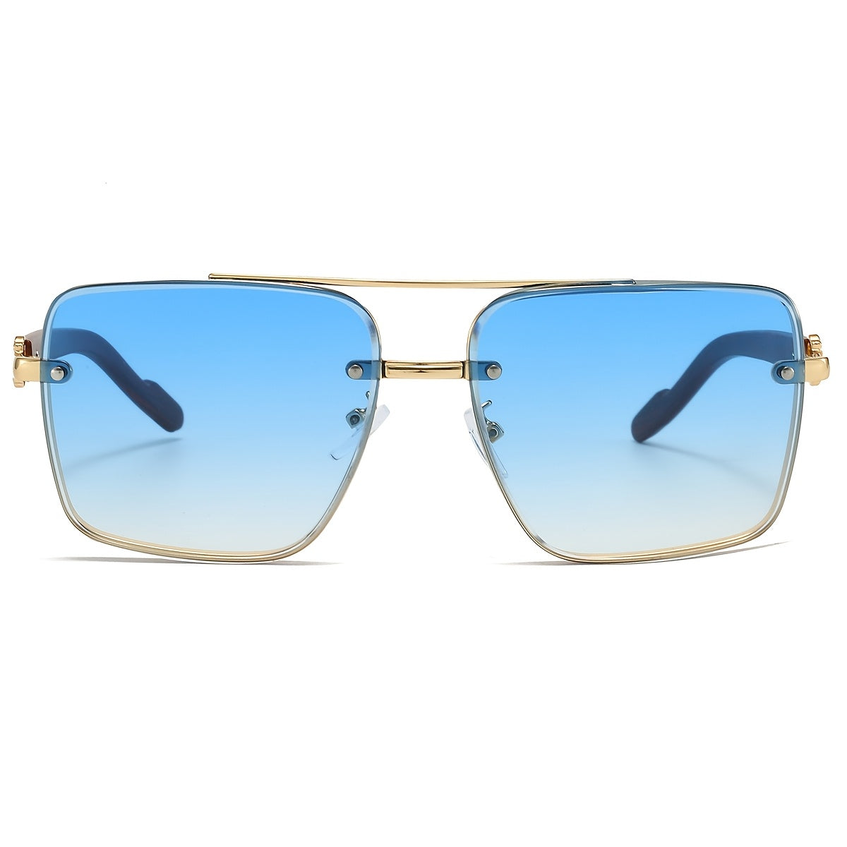 Unisex Square -Bridge Sunglasses - Premium Woodgrain UV400 AC Lenses with Lightweight PC Frame - Luxe Retro Style for Driving/Travel/Street Style - Includes Protection Case, Versatile for All Occasions