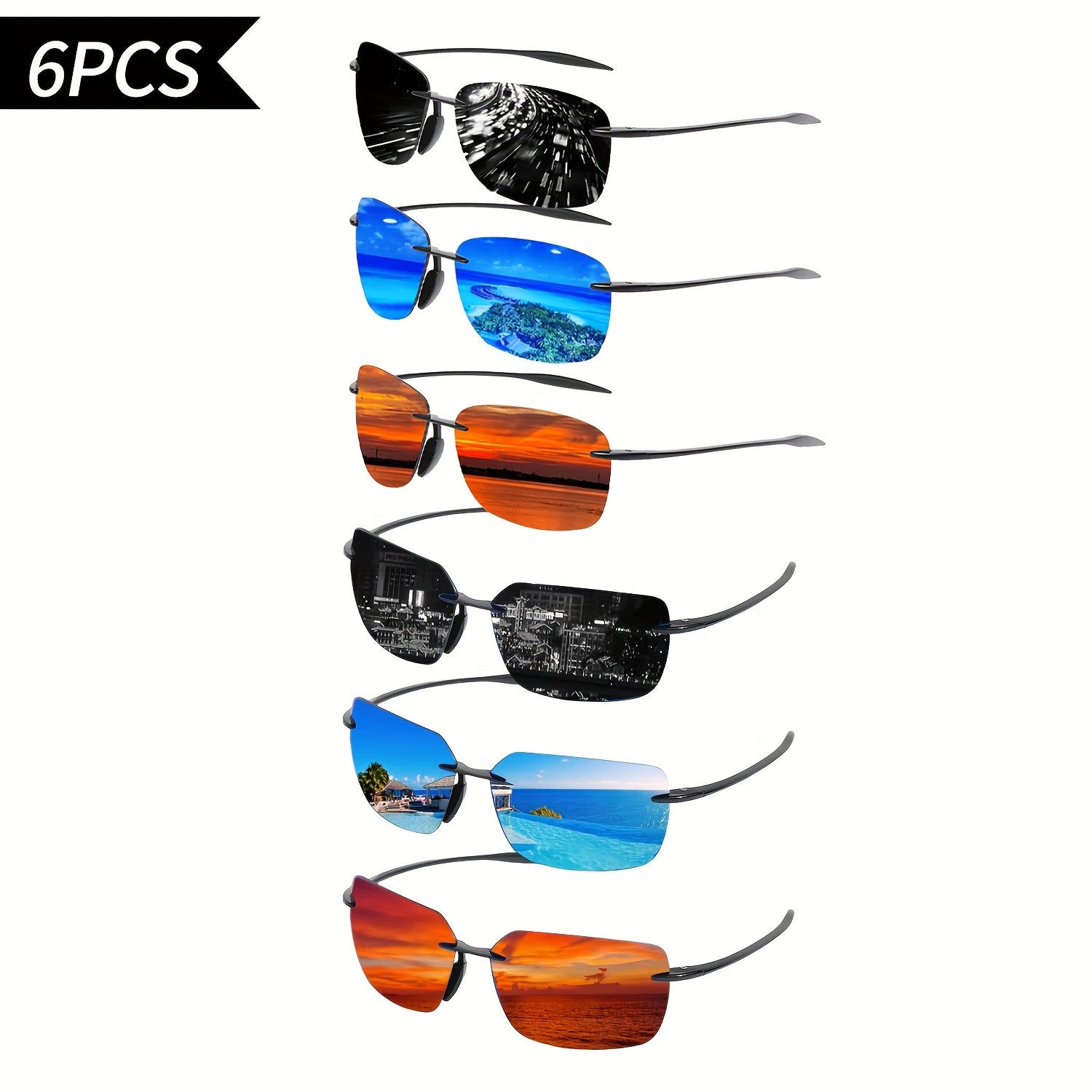 3/6 Pairs Of Men's Polarized Glasses, Ultra Light PC Frame, UV Resistant, Wear-resistant, Anti Glare High-definition Lenses, Suitable for Activities And Driving, A Great Gift for