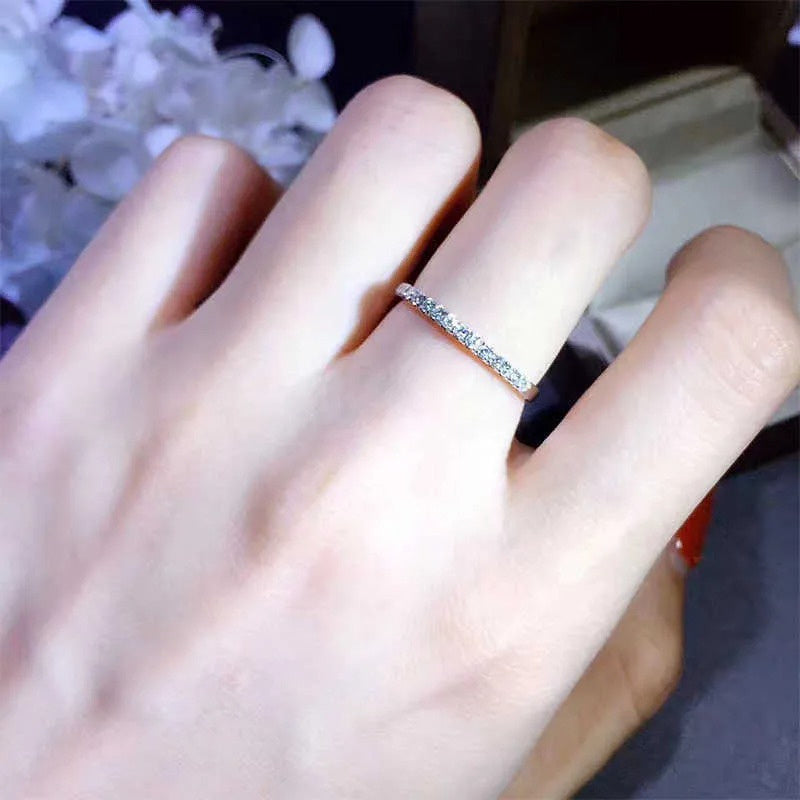 1.3 g Moissanite 1pc 0.25 Carat Moissanite 925 Silvery Ring Stackable Ring, Gorgeous, Ideal for Christmas Birthday Thanksgiving Gifts