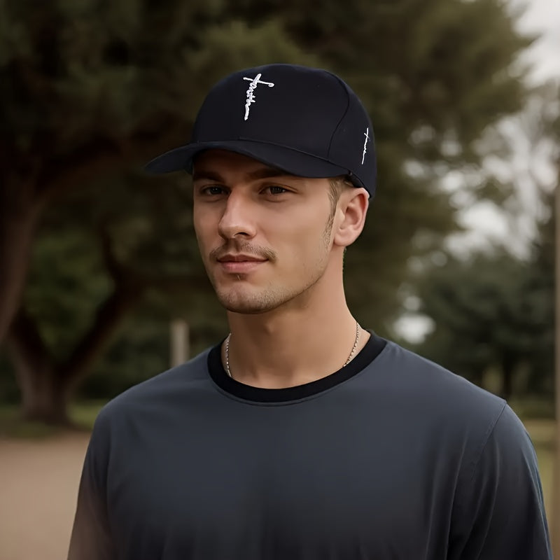 4pcs Lightweight Unisex Embroidered Baseball Hat Cap - Cross Embroidery Casual Sports Caps for Women And Men, Easy Casual Dad Hats, Sunhat, Adjustable Solid Color, Suitable for All Seasons