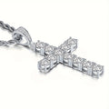 925 sterling Silvery cross pendant necklace - hypoallergenic, luxurious, and durable Men's jewelry - the perfect gift for lovers, friends, and rappers, suitable for banquets, parties, and special occasions