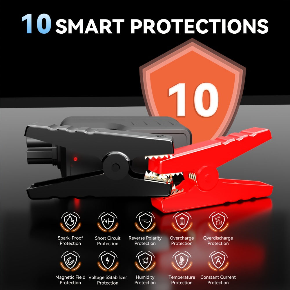 6000A Jump Starter with Air Compressor, 7in 1 Function Jump Box 150PSI Jump Starter Battery Pack with Digital Tire Inflator, Car Battery Charger Portable for 2.64gal Gas Or2.38gal Diesel Battery Charger, Car Jumper Starter Portable, 6000A& 8000A