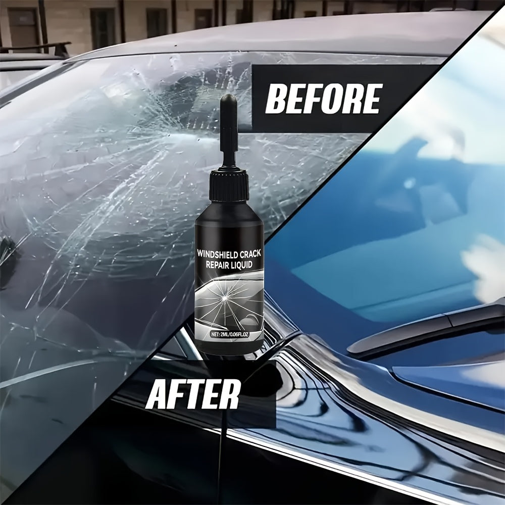 [Portable DIY Quick Fix] Windshield Repair Kit, 15-Minute Quick Fix, Nano Liquid Stops Spread, DIY And Save $250+. Works On Bullseye, Star Cracks, And Scratches. 2 Options-2-Pack Of Windshield Repair Fluid OR 2 Repair Fluids + 1 Suction Mount. Portable Bo
