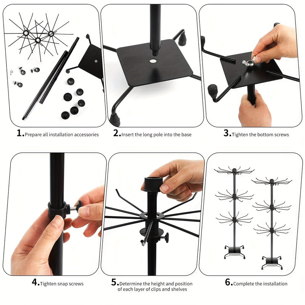3 Layers Rotating and Adjustable Display Rack - Suitable for Jewelry, Keychains, Socks, Hats, and Toys, Multifunctional Rotating and Movable Jewelry Rack