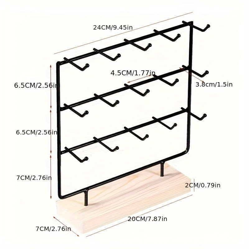 Iron Art Creative Earring Display Rack, Jewelry Storage Rack, 15 Hook Hanging Rack, Earrings And Earrings Rack, Stall Jewelry Rack