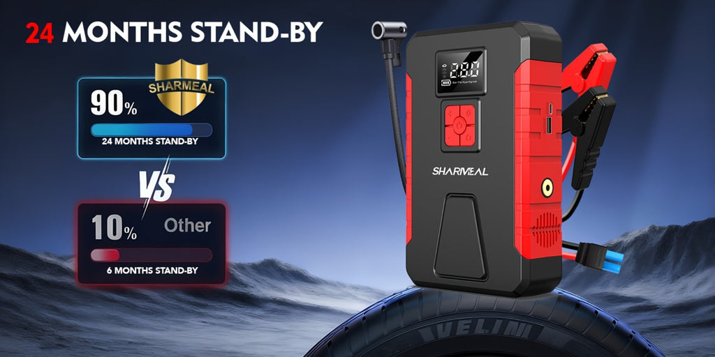 [Portable Jump Starter] 15000A-19000A Peak 350PSI 12V 17-in-1 Portable Jump Starter with Air Compressor Jump Starter, Car Battery Charger, Car Jump Starter with Air Compressor, Jump Starter Para, Car Accessories Tools, LED Light, Battery Charger, Cart Bat