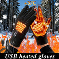 Constant Temperature USB Heated Gloves, Compatible with 5-Touch Screens, Hand Washable, Made of Polyester Fabric, Intelligent Temperature Control, Winter Warm, Unisex Outdoor Cycling Gloves, Warm Gloves, Christmas Holiday Gift