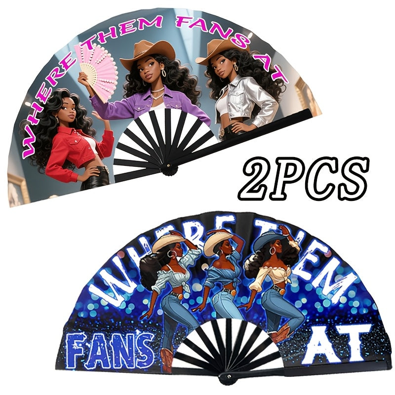 Where Is The Boot Fan On The Ground? Folding Fan, Flapping Fan, Black/pink/blue Suitable for Line Dancing Unique Oriainal Pattern, Suitable for Party Props, Perfect Gift, Suitable for Line Dancing Enthusiasts | Home Decoration | Women's Accessories