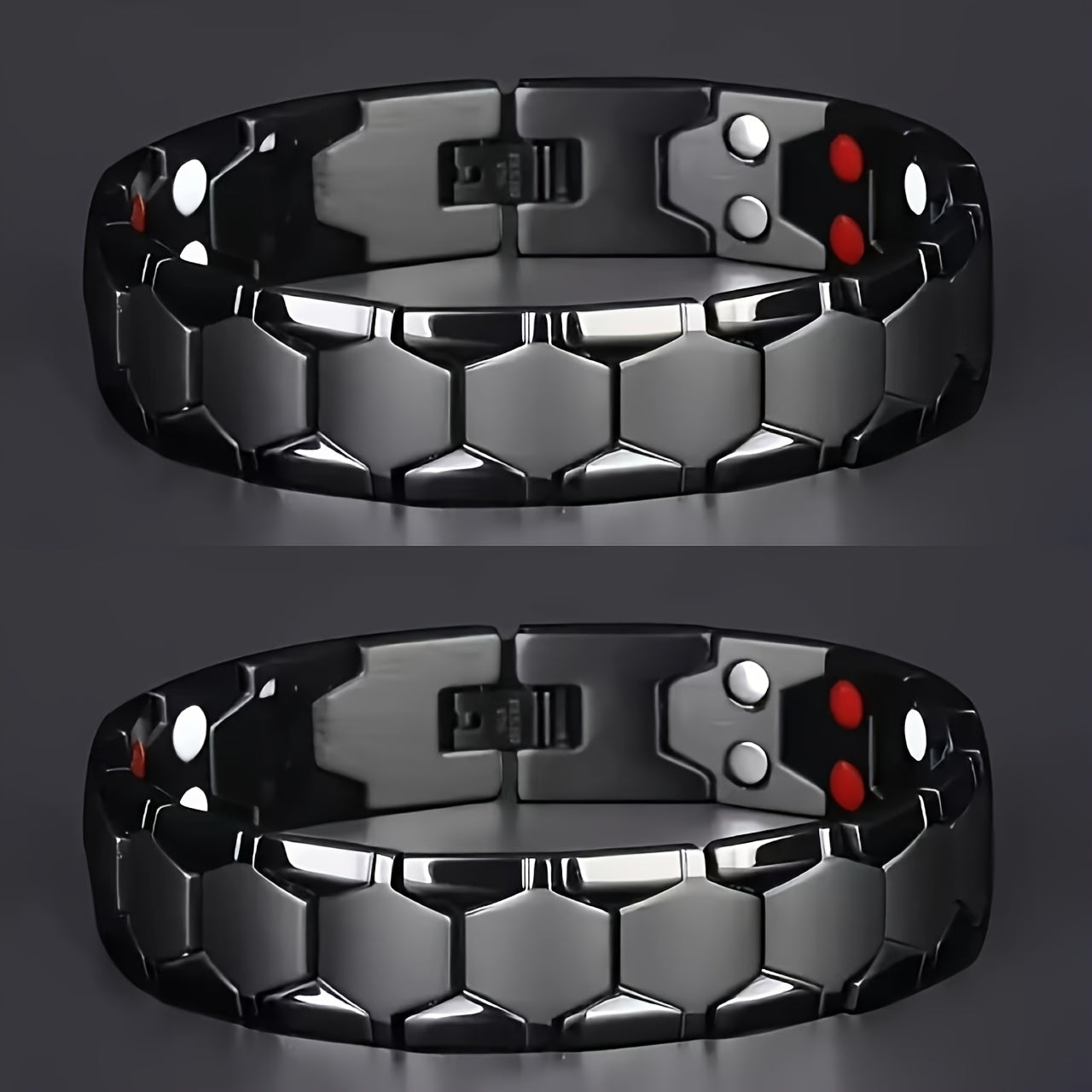 Men'S Titanium Alloy Hexagonal Wide Bracelet - Allergen-Free, Water-Resistant, Removable Wristband, Multi-Color Fashion Accessory Gift (For Christmas, Valentine'S Day, Father'S Day), Versatile Design, Secure Snap Ring