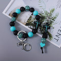 2pcs Leopard Print Beads, Monochrome Round Beads, Mixed With Bead Beads, Wrist Keychains, Cross Keychains, Backpack Accessories, Pendants, Gifts