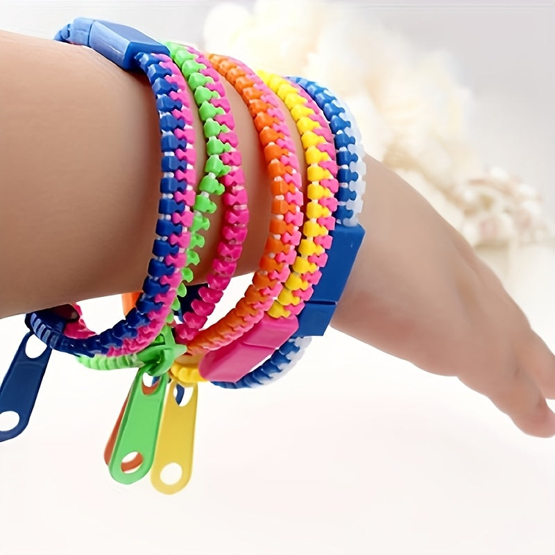 Set of 24 Plastic Zipper Bracelets, Ideal As Fidget Rings And Perfect Gifts for Party Favors, Goodie Bags, And Rewards for Those Aged 14 And Above