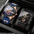 [Valentine's Father's Day Gift] 2pcs/set Luxury Sports Mens Watches For Men With Triangle Dial & Silicone Strap, Chronograph-like, Retro Square Dial & Faux Leather Starp Men Watches, Date Display, Dress Watch For Casual, Valentine's Father's Day Gift, Rel