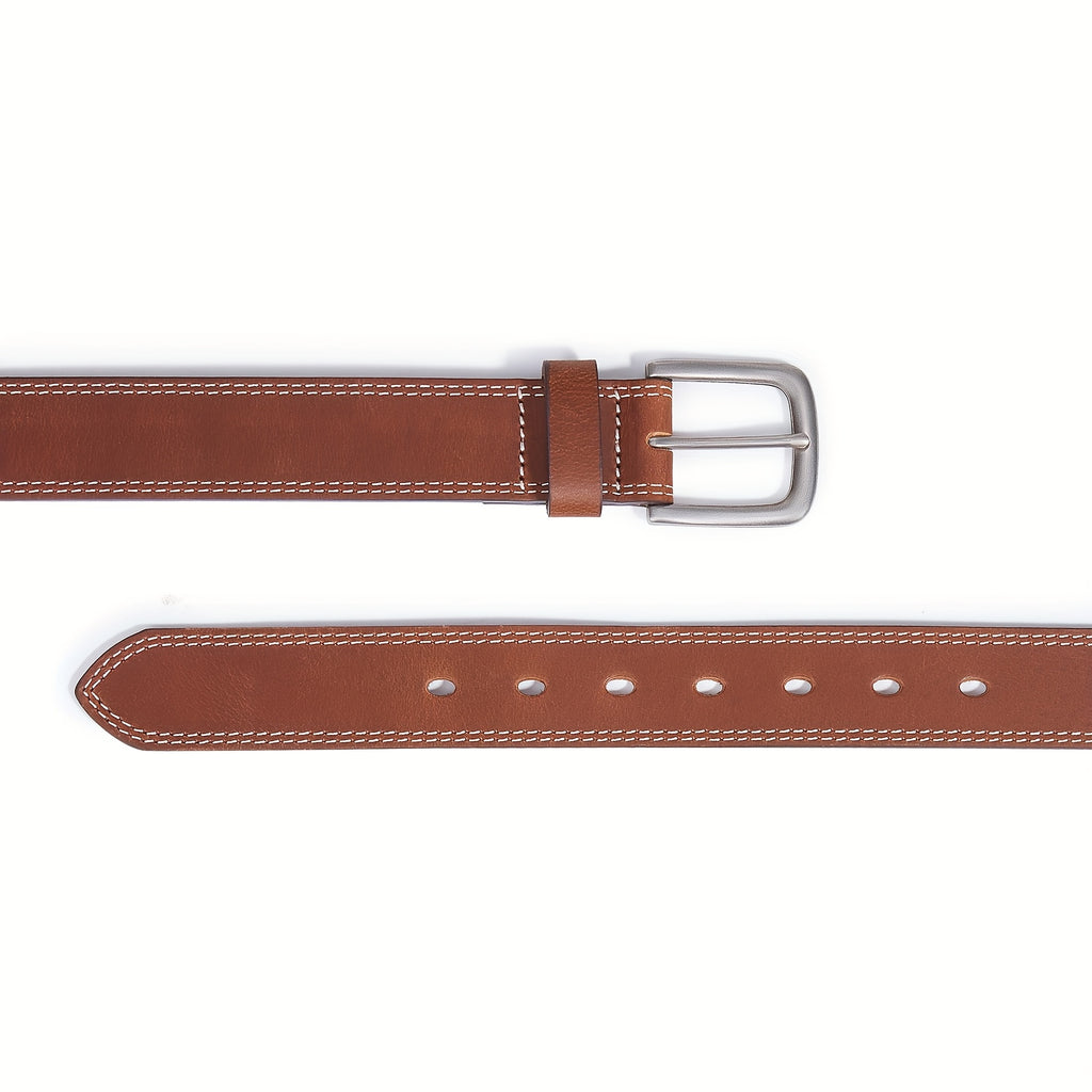 Men's Full Grain Leather Classic Fashion Jeans Belts, Handmade Men Leather Belt with Gift Box
