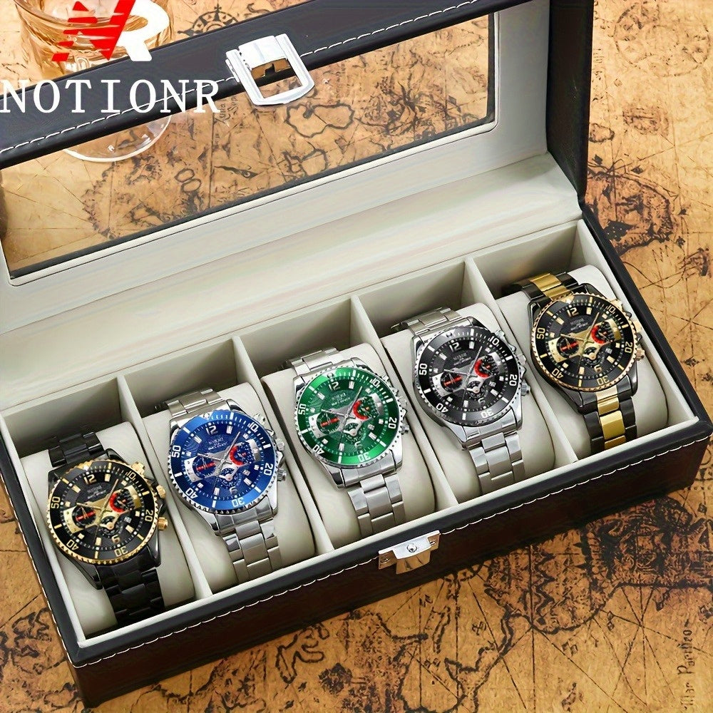NOTIONR Watches For Men, Business Mens Watches, Quartz Men Watches, Versatile Watch Pairing Combination, Calendar Adjustable, Gifts For Oneself, Reloj Para Hombre.