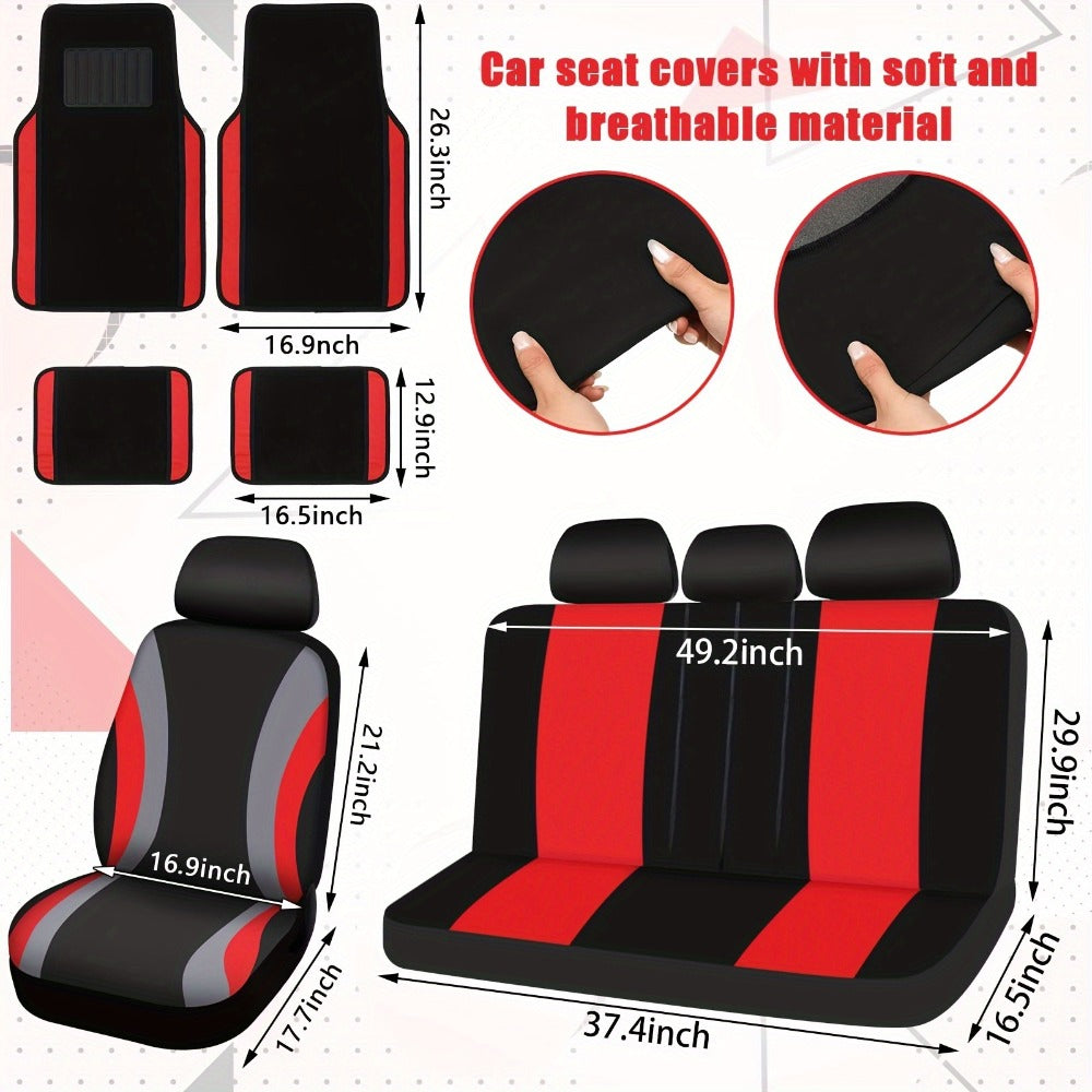 47 Car Seat Cover Full Set Car Seat Covers for Car Front Rear Seat Cover Fluffy Steering Wheel Cover Seat Belt Automotive Floor Mats Car Air Conditioner Decoration Strip Car Accessories Women