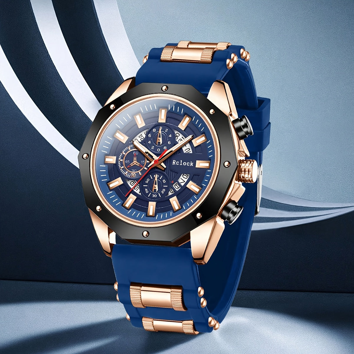 Fashionable And Popular Men's Business Sports Watch, High-End Automatic Calendar Large Dial Quartz Wristwatch for Men.