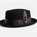 Valentine's Day Gift - Adjustable Pork Pie Hat - Premium Wool - Ideal for Dress Parties, Weddings, Festivals, and the Best Choice for Christmas Gifts