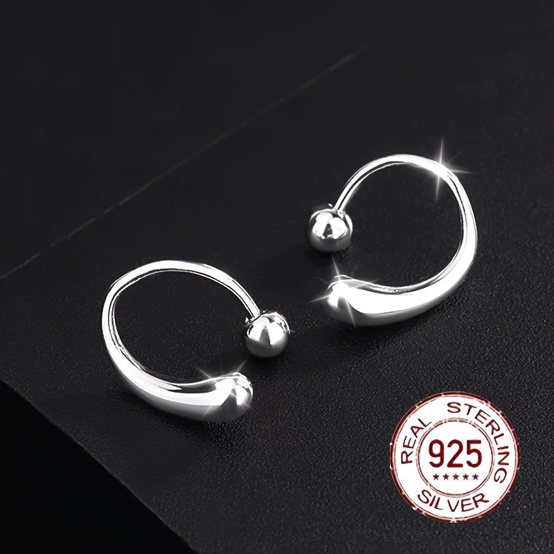 Pair of Fashionable Earrings for Women, S925 Sterling Silver Teardrop Earrings with Screw-Back Design, Versatile and Minimalist, High-End New Style for Casual Attire, Gifting, or Vacation, Pure Silver Jewelry