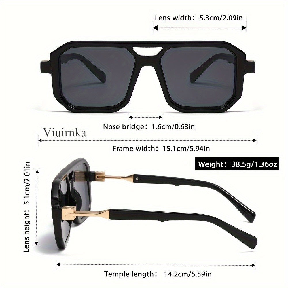 Stylish Oversized Square Frame Sunglasses for Men and Women - Protection - Unisex Retro Shades with Tortoiseshell Arms - Includes Sunglasses Case and Cleaning Cloth - Fashion Accessory for Travel, Beach, and Daily Wear