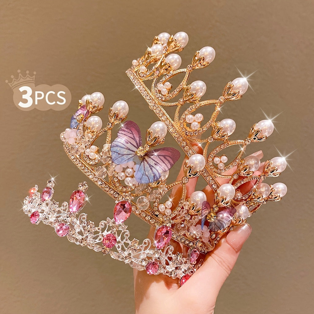 3 Hair Accessories Colorful High-end Crown Headband