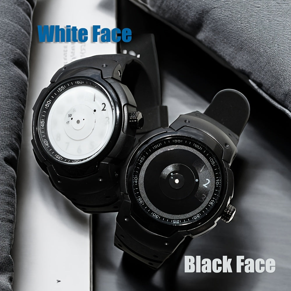 ENMEX Men's and Women's Sports Style Quartz Watch, Creative Design, Round Dial, Electronic Movement, Zinc Alloy Case, Rubber Strap, Battery Powered, Non-High Quality, Button Battery, for Men, Women