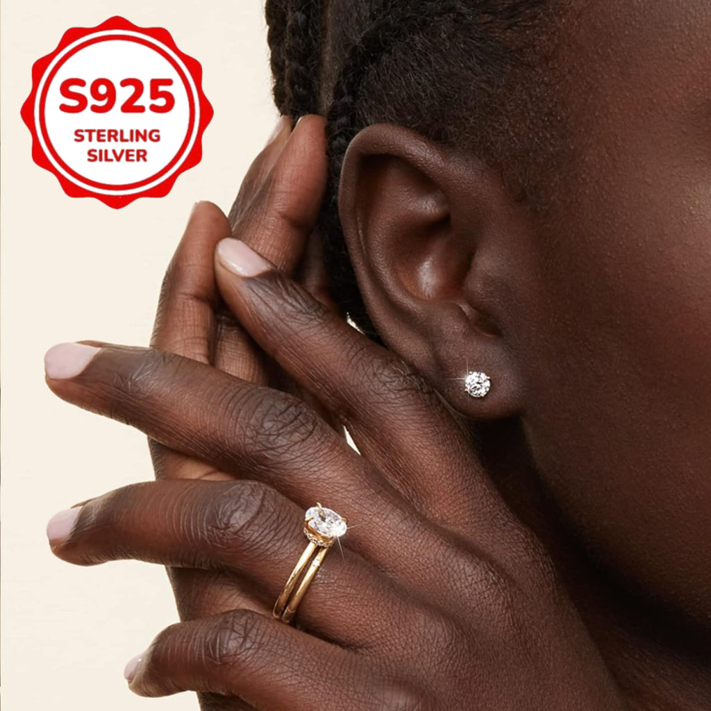 A Pair of Moissanite Bead Earrings 925 Silvery Earrings Gifts for Both Men and Women for Girlfriends