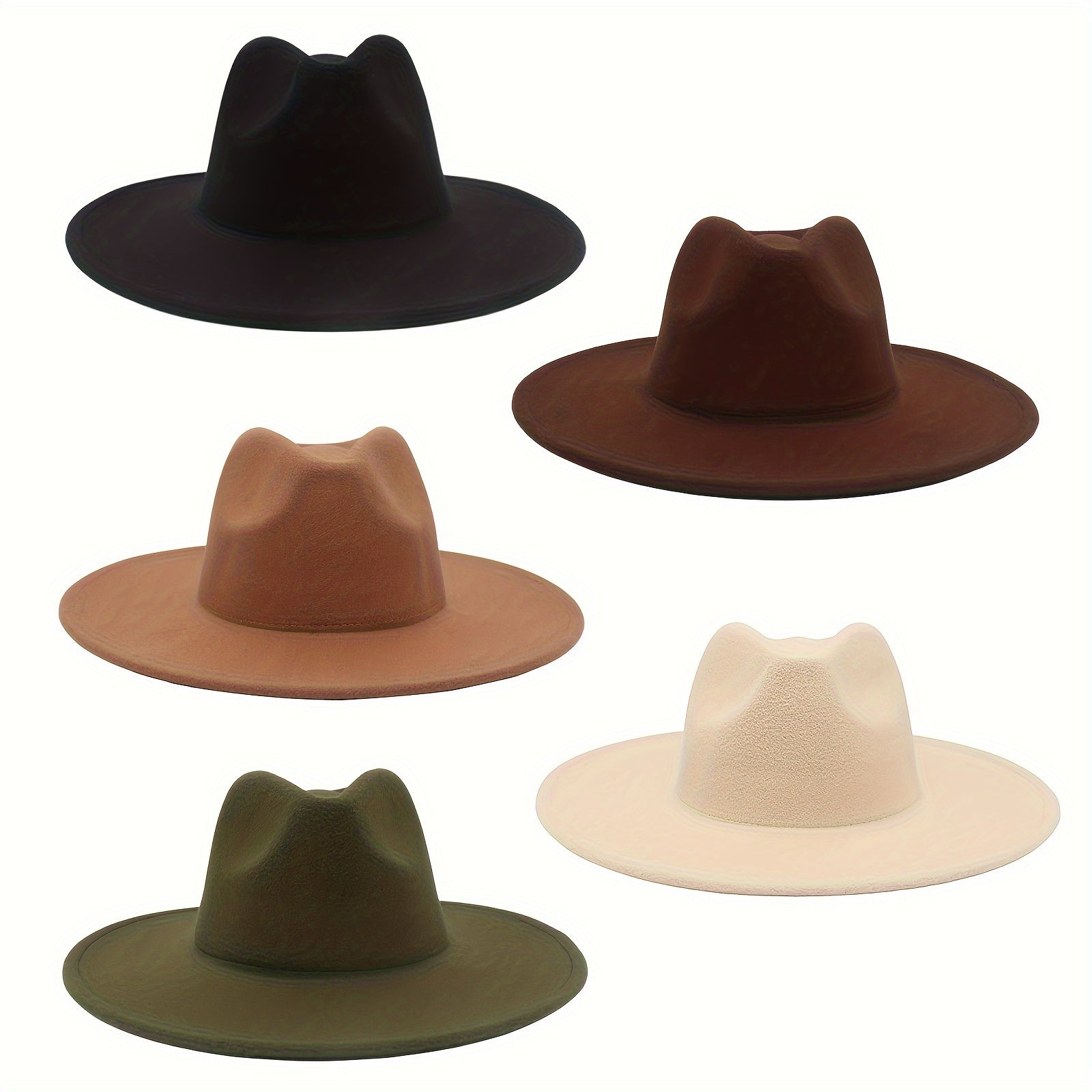 [Western Cowboy Hat] Classic Western Wide Brim Cowboy Cowgirl Felt Fedora Hat For Men Women Jazz Panama Cap Trilby