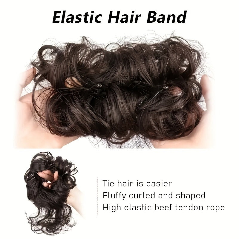 Legant Women's Synthetic Curly Hair Donut Hair Accessory, Costume Wig Bun, Must-Have for Chignon, Ideal for Daily Wear & Cocktail Party Looks, Easy-to-Style Wig