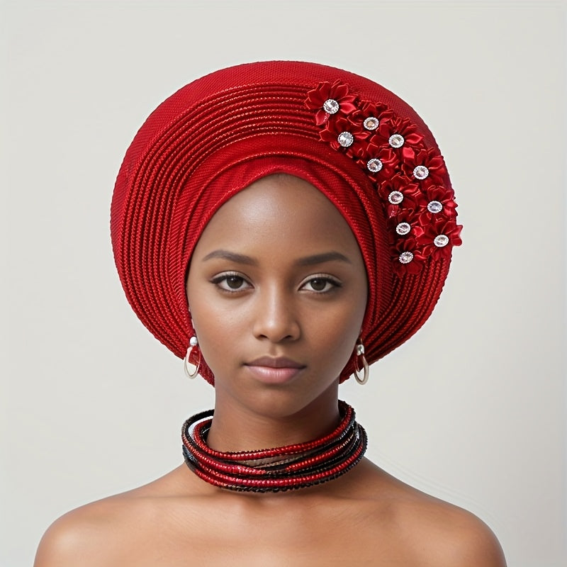 Handmade Elegant Aso Oke Headscarf for Women, Perfect for Weddings And Parties in Nigeria