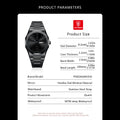 POEDAGAR Men's Automatic Week & Date Display Watch - Minimalist Casual Quartz Wristwatch with Stainless Steel Band, 3ATM Case, Battery-Powered Analog Timepiece for Casual Attire, Durable & Affordable for Daily Use Suitable for Men and