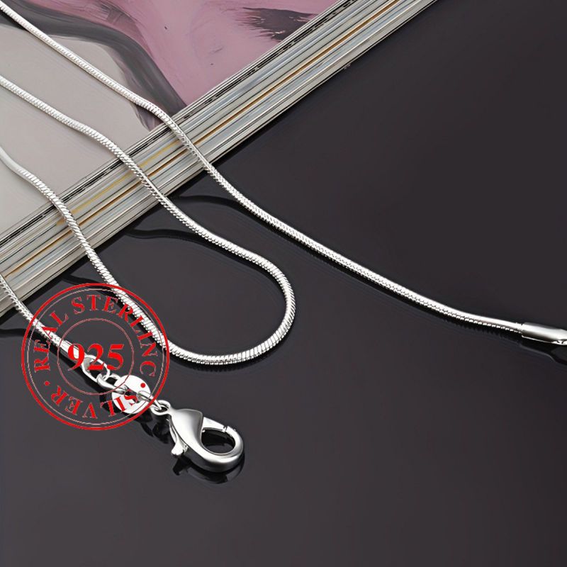 925 Sterling Silver Snake Bone Necklace, Hip-Hop Korean Style, Non-Plated Solid Chain for Parties and Music Festivals, Women'S Minimalist Jewelry Gift - 5pcs Set