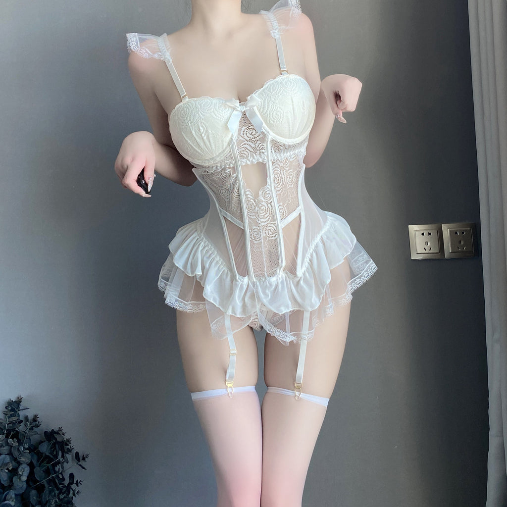 T-1431  Erotic lingerie feminine lace one-piece pajamas