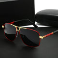 Men'S Oversized Frame Sunglasses - Black to Red Gradient TAC Lens Non-Eyewear, Full-Rim Spectacle Frames (>139Mm) for Formal & Everyday Outfits - Easy-Clean Lens Surface, Stylish Eyewear, Polished End