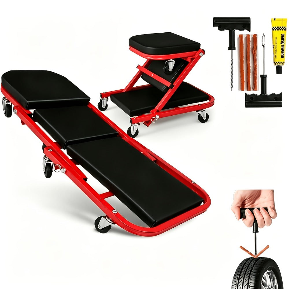 New Gifts for My Husband: 36-inch (approximately 35.98-inch) Outdoor Z-Crawl Seats, Adjustable Load-Board Folding Car Crawl Kit, 6-wheel 2.5-inch (approximately 2.52-inch).Valentine's Day Gifts for Men, Boyfriends, Husbands, And Partners.