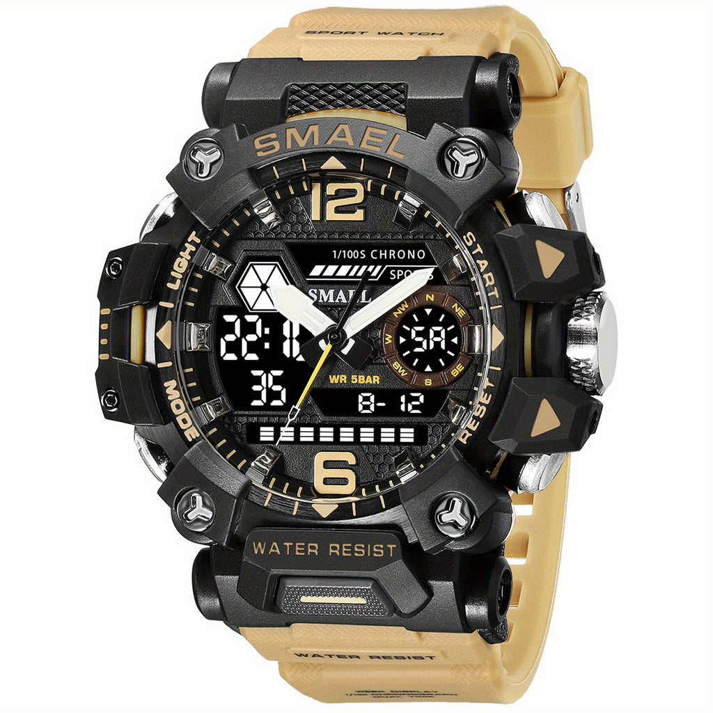 Smael'S Tactical Men'S Sports Watch Features a Military Design, Is Waterproof, Includes a Night Light, Alarm, Calendar, 24-Hour Indicator, And Displays The Week And Month, Making It Ideal for Outdoor Adventures