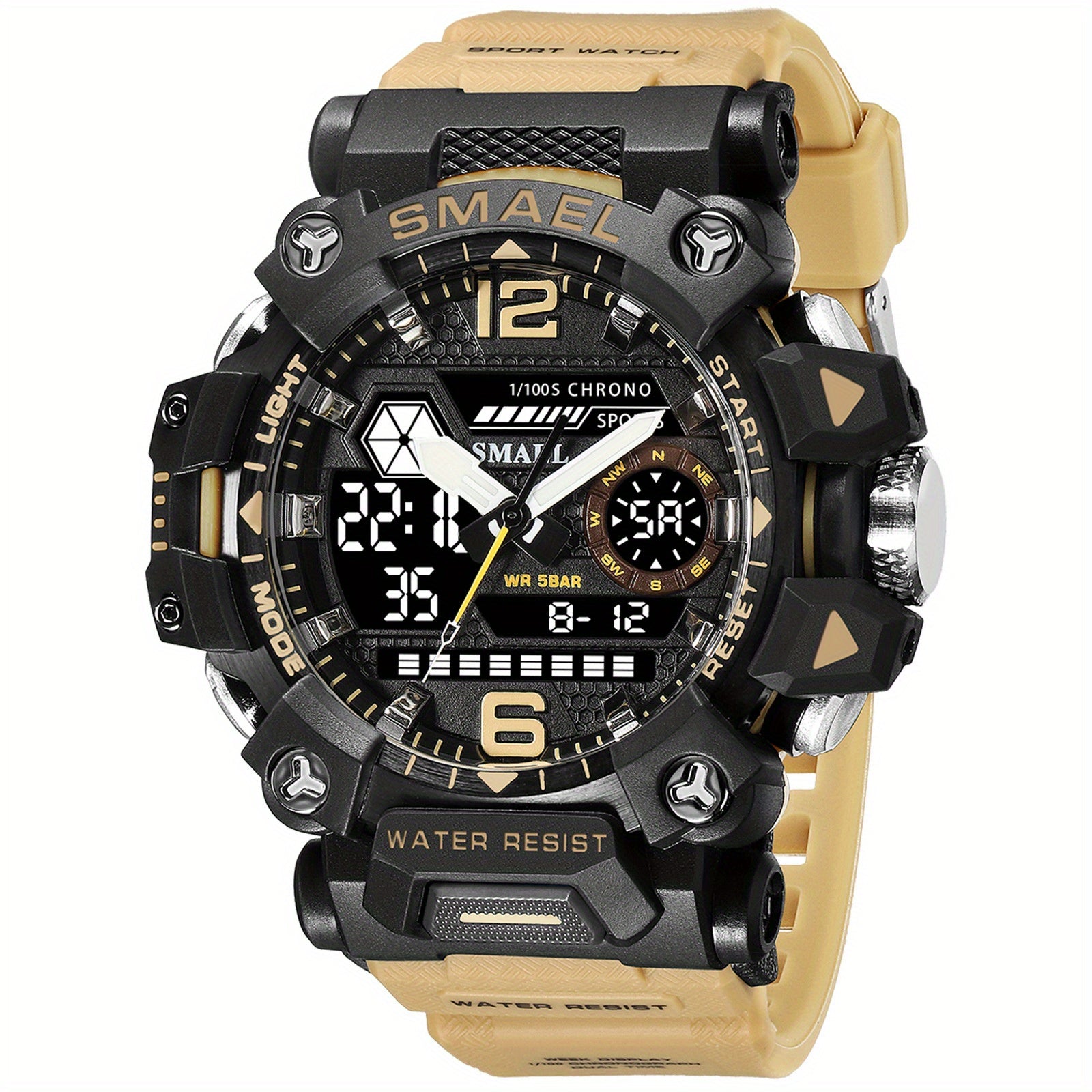 Smael'S Tactical Men'S Sports Watch Features a Military Design, Is Waterproof, Includes a Night Light, Alarm, Calendar, 24-Hour Indicator, And Displays The Week And Month, Making It Ideal for Outdoor Adventures