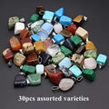 30pcs Irregular Random Agate Pendants | Natural Stone For Jewelry Making, Necklace And Bracelet Additions, Boho Style, Suitable For All Seasons And Occasions
