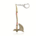 Funky Fantasy Axe Keychain for Men - Zinc Alloy Pendant with Iron Chain & Keyring, Durable Backpack Accessory for Gamers & Fantasy Fans